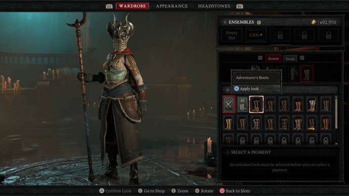 Wardrobe and cosmetic collections in Diablo 4